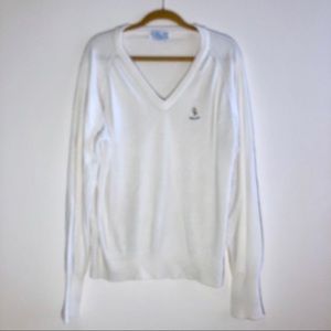 Vintage White Cape Cod VNeckGolf Sweater Sz XL